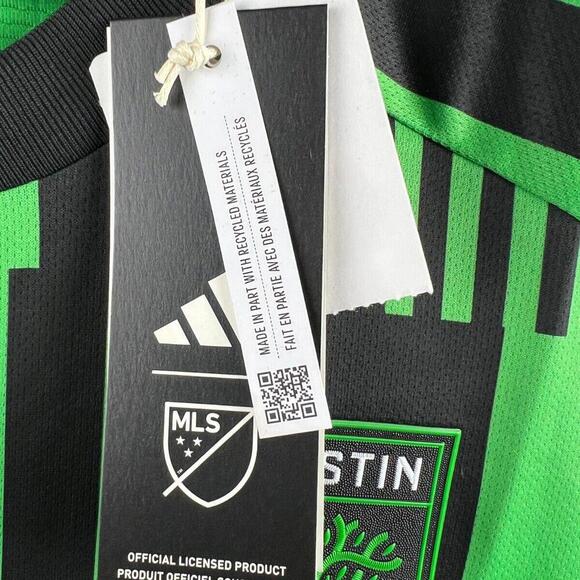 2023/24 Adidas Aeroready Austin FC MLS Soccer Jersey Mens L  Yeti Green & Black - Picture 6 of 9